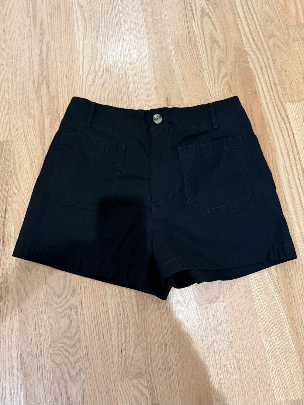 Anthropologie Black High-Waist Pocket Shorts